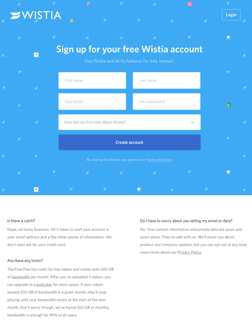 Wistia Landing Page